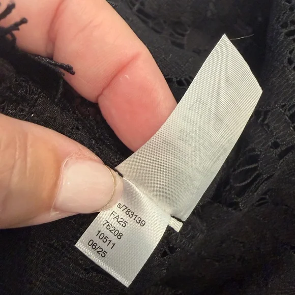 LOFT Black Lace Button-Up Blouse - Picture 6 of 6